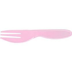 plastic pink forks